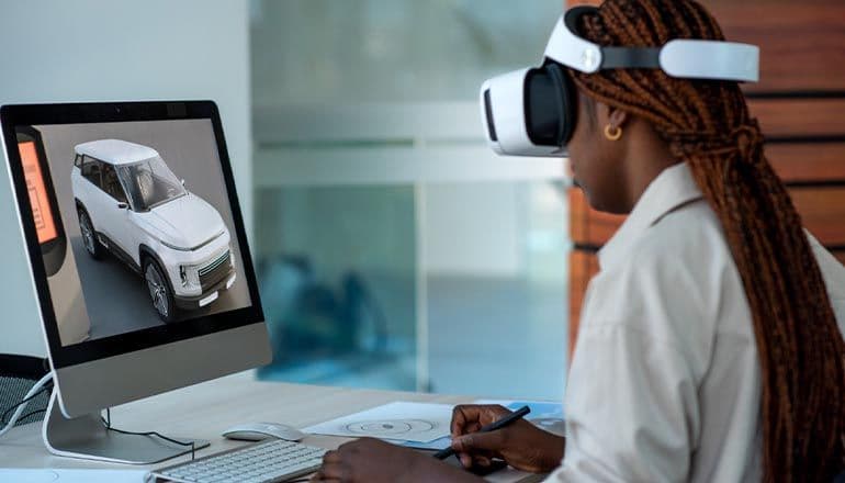 Illustration representing various in-demand tech skills such as programming, cloud computing, data science, and cybersecurity